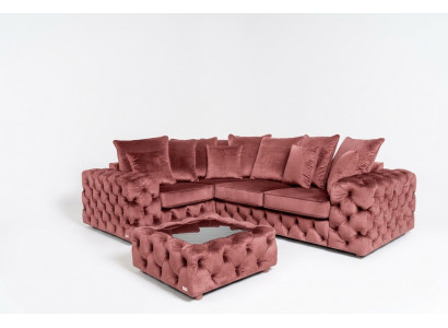 Ecksofa Sofa Canapé Polster Eckgarnitur L Form Dësch Textil Wunnlandschaft