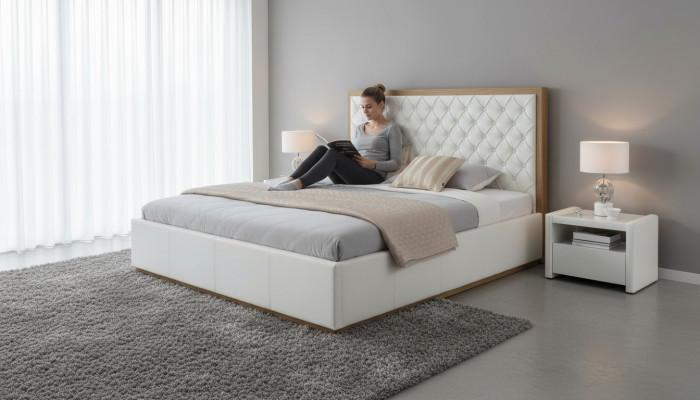 Bett Textil Schlofzëmmer Design Miwwel Modern Luxus Better Bettgestell 140x200