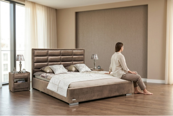 Edel Better-Set 3 Stéck, Nuetsdësch Miwwelen, Luxus Matratz, Schlofzëmmer Betterahmen Nei