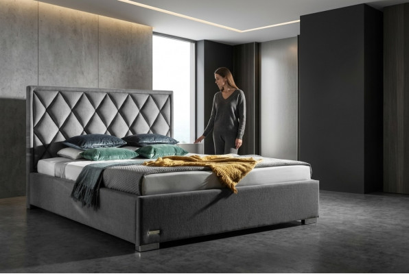 Designer Bett Textil Schlofzëmmer Design Miwwelen Luxus Better Polster Gestell Nei
