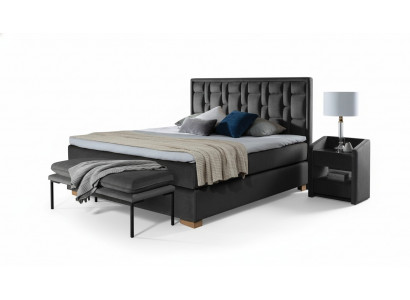 Chesterfield duebelt Bett Schlofzëmmer Samett Better Bettegestell Nuetsdësch 3t Mexico Set