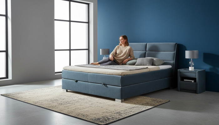 Bett Textil 2x Nuetsdësch 3 Stéck Schlofzëmmer Set Miwwelen Luxus Modern Betten Neie