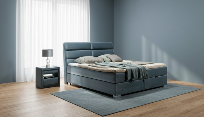 Bett Textil 2x Nuetsdësch 3 Stéck Schlofzëmmer Set Miwwelen Luxus Modern Betten Neie