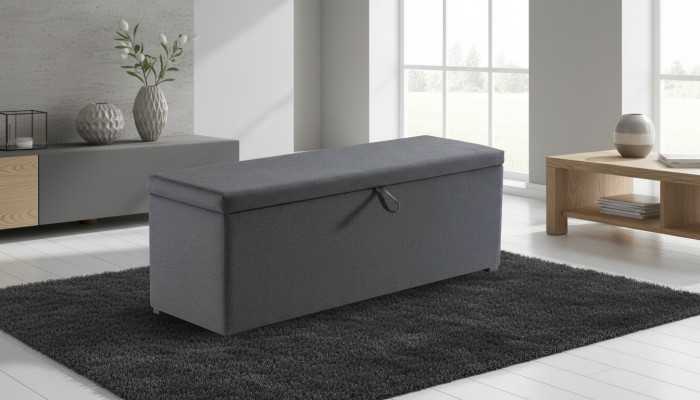 Hocker Pouf Féisshocker Hocker Polsterhocker Sëtzocker Bäisetellstoff Gepolstert