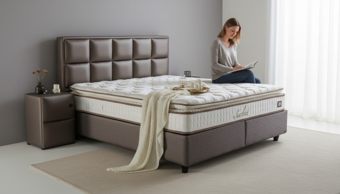 Bett Lieder Schlofzëmmer Miwwelen Qualitéit Modern Better Boxspring Nei