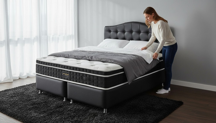 Bett Lieder Schlofkummer Miwwelen Luxus Modern Better Chesterfield Boxspring Neien