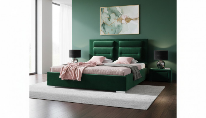 Luxus Boxspringbett Duebel Design Stoff Hotel Gréng Better Schlofzëmmer Miwwelen