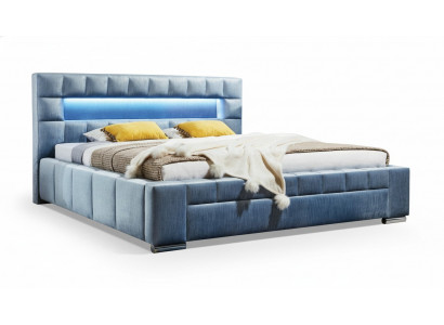 Luxus Boxspringbett Stoff Hotel Blo Betten Schlofzëmmer Miwwelen Design Duebel