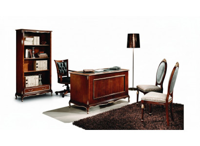 Klassesch Büro Schreifdësch Schreifdëscher Dësch Holz Stull 2-stéck Set Barock