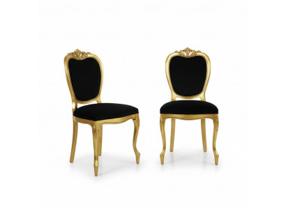 Designer Miwwele 2x Stull Gold Wunnzëmmer Holz Still Italienesch Luxus Miwwele Nei