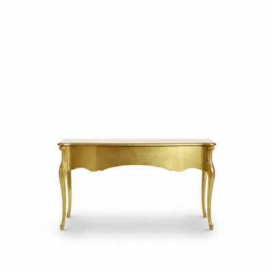 Designer Miwwel Dësch Gold Stuff Holz Dësch Italienesch Luxus Miwwel