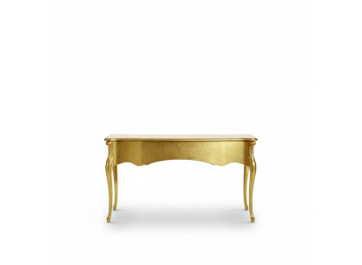 Designer Miwwel Dësch Gold Stuff Holz Dësch Italienesch Luxus Miwwel