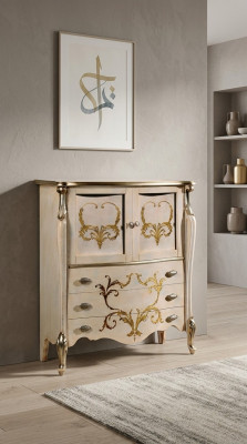 Design Barock Anrichte Schlofkummer Kommode Sideboard Holz