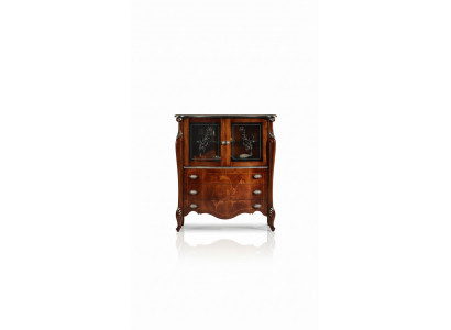 Luxuriéis Miwwelen Holz Glas Stil Barock Schaf Kommode Schief Designer