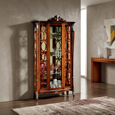 Italienesch Miwwelen Luxus Design Holz Klassesch Barock Regal Glasschaf Vitrinen.
