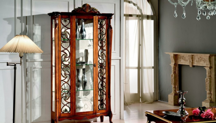 Klassesch Schafpafamillen Design Schief Glasvitrinen Italienesch Miwwel Nei