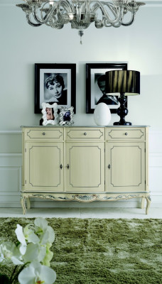 Designmiwwelen Stil Klassesch Kommode Wäiss Sideboard Holz Italienesch