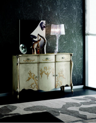 Design Miwwel Stil Barock Kommod Anrichte Luxus Sideboard Holz Italien