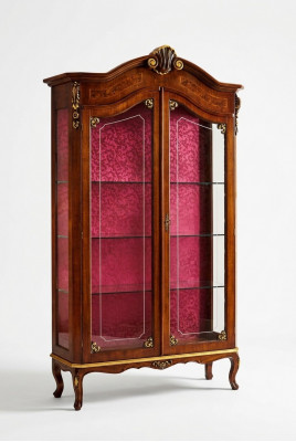 Vitrine Holz Schaf Glas Schief Italienesch Stol Miwwelen Anrichte Regal Barock
