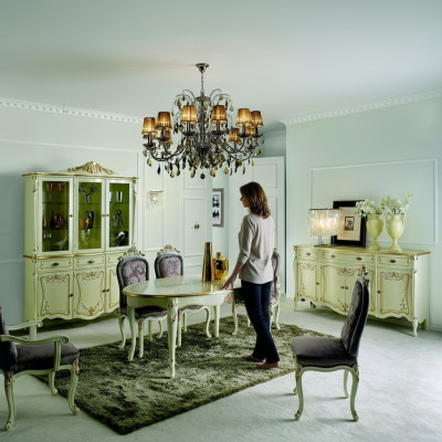 Desing Italienesch Miwwelen Luxus Iessdësch Iesszëmmer Holz Miwwelen Klassesch Stil Hell