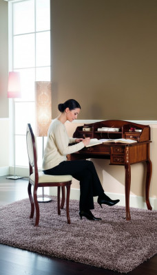 Miwwel Sekretär Antik Barock Stil Luxus Dësch Büro Kommode Holz