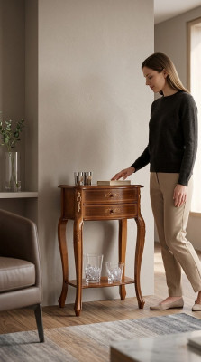 Konsole Dësch Italienesch Miwwelen Niewendësch Designer Dësch Wunnzëimmerdësch
