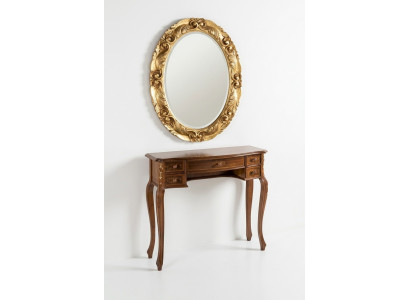 Italienesch Miwwelen 2 Stéck Garnitur Sekretär mat Spigel Holz Massivholz Barock Stil