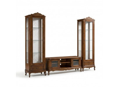 Wunnwand 3tlg RTV 2x Vitrinn Design Italienesch Miwwelen Wunnzëmmer Barock Stil