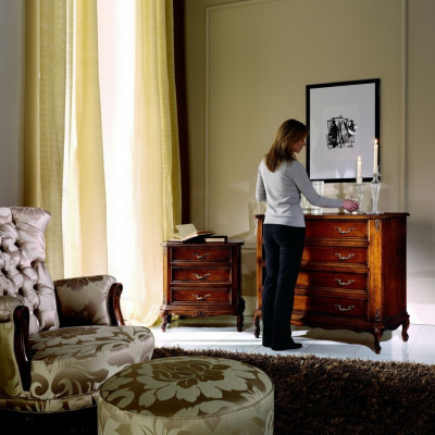 Design Miwwel Stil Barock Kleng Kommode Brong Luxus Holz Italienesch