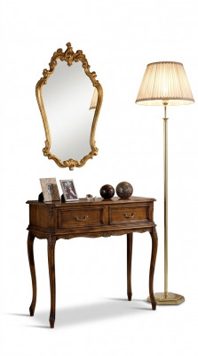 Luxus Holz Italienesch Miwwelen 2-Stéck Set Miwwelen Stil Barock Konsolendësch mat Spigel Nei