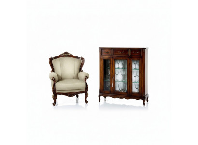 Miwwelen Stil Barock Holz Kommode Schaf Vitrinn Miwwelen Luxus Fautteuil