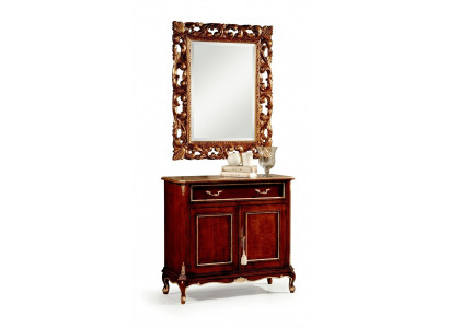 Holz Italienesch Miwwelen 2tlg Set Miwwel Stil Barock Luxus Komoud mat Spigel