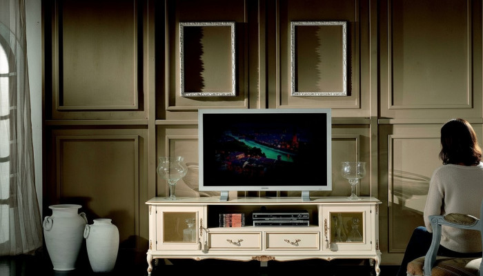 Sideboard TV Lowboard RTV Schaf Dësch Wunnzëmmer Holz Miwwelen Barock Stil Nei