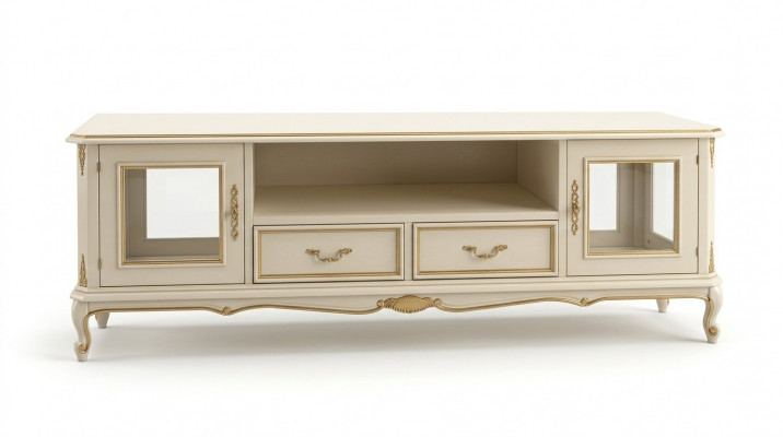 Sideboard TV Lowboard RTV Schaf Dësch Wunnzëmmer Holz Miwwelen Barock Stil Nei