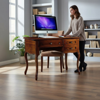 Luxus Schreifdësch Italienesch Klassesch Holz Miwwelen Bürosmiwwelen Stil