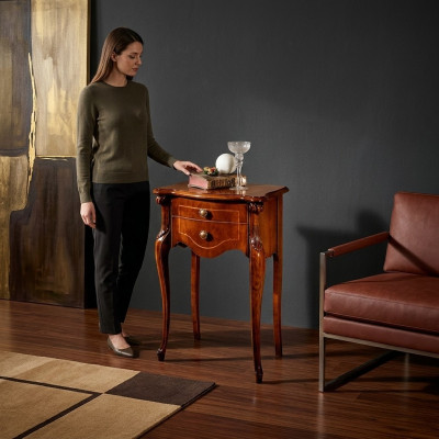 Konsolendësch Braun Miwwelen Holz Italienesch Miwwelstil Barock Design Miwwelen Nei