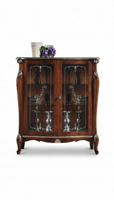 Schécken Design Miwwel Luxus Holz Vitrine Stil Antik Barock Schaf Italienesch Niewen Dësch.