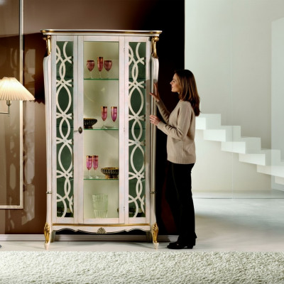 Klassesch Miwwelen Holz Design Vitrinn Stil Regal Schaf Schief Italienesch Miwwelen Nei