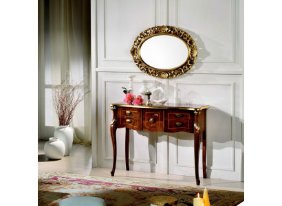 Holz Italienesch Miwwelstil Barock Luxus Konsolentisch Spigel Sideboard 2tlg Set Nei