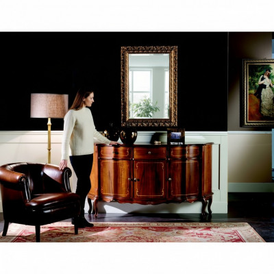 Schéckt Holz Luxus Italienesch Miwwelen 2-Deeler Set Miwwelstil Barock Kommod.