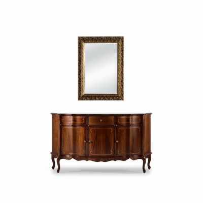 Schéckt Holz Luxus Italienesch Miwwelen 2-Deeler Set Miwwelstil Barock Kommod.