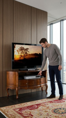 RTV Schief Italienesch Miwwelen Sideboard TV Lowboard Wunnzëmmer Holz