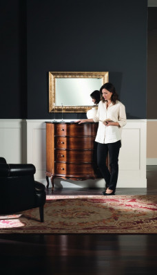 Kommode Holz Miwwel Barock mat Spigel 2tlg Garnitur Luxus Italienesch