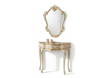 Miwwelen Stil Barock Luxus Konsolendësch Spigel Holz Italienesch Dëscher