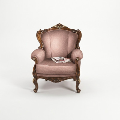 Deier Designer Luxus Barock Rosa Sëtz Italiensch Holz Wunnzëmmer Miwwelen Nei