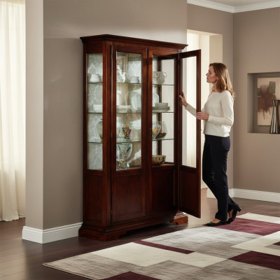 Schéinen Designer Italieneschen Luxus Holz Miwwel Barock Stil Schaf Vitrin Wunnzëmmer