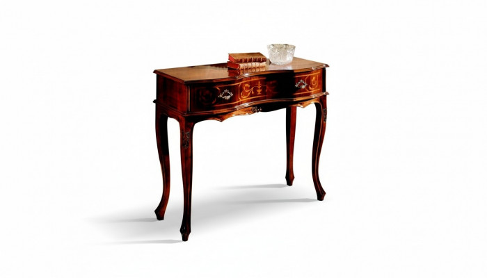 Holz Italienesche Miwwelen Konsolendësch Braun Miwwel Stil Barock Design Konsolen