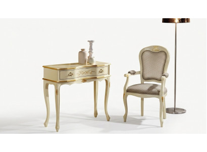 Schéinen Designer Luxus Barock Sesselen Italienesch Holz Stull Wohnzimmer Miwwelen