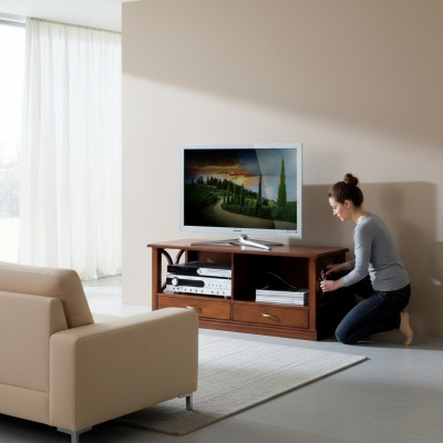 Luxus-Säitenschaf TV-Schaf RTV Italienesch Miwwelen Wunnzëmmer Holz Barock