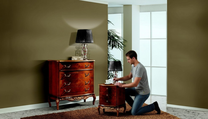 Luxus italienesch Miwwelen Grouss Kommode Schaf mat 4 Tirange Holz Brong
